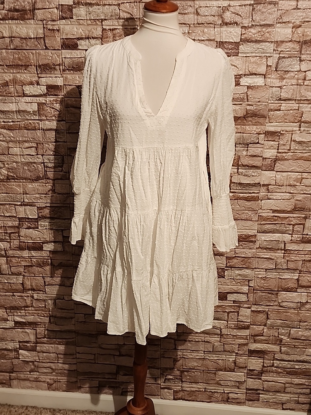 Pomander Place White  V - Neck Dress